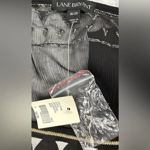 NWT Lane Bryant boho hippie semi-sheer flowy art to wear cap sleeve top size 18 - Picture 6 of 7